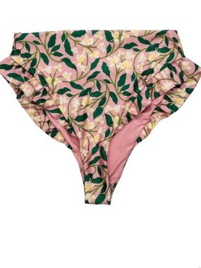 (NEW) Agua by Agua Bendita Jengibre Gardenia Rosa Pink High-Waist Bikini Bottoms